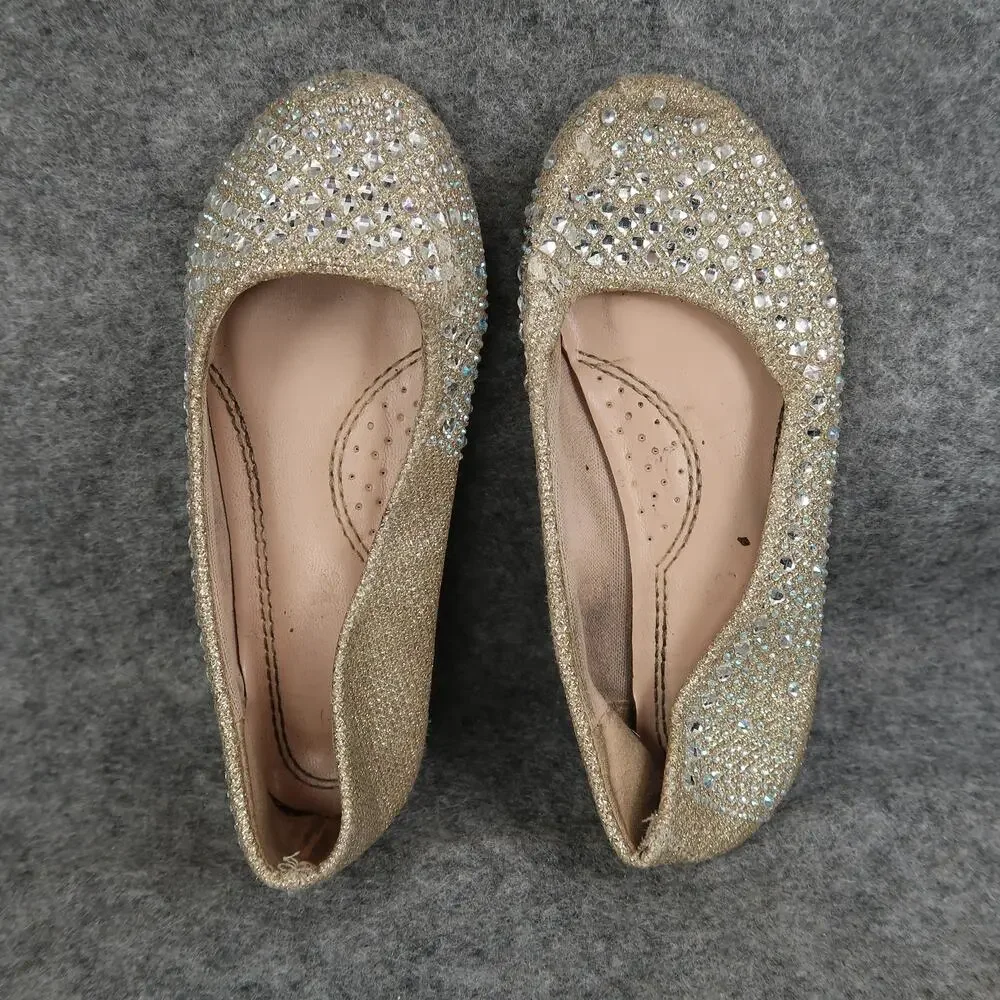 Link Shoes Kids Toddler Girl 10 Ballet Flats Dress Rhinestone Slip On Round Toe